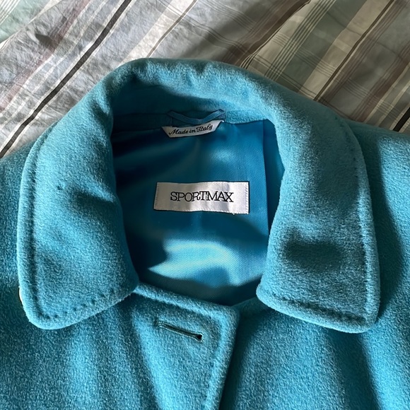 SPORTMAX turquoise blue wool coat. Made in Italy. Size US 4. Very good condition - Picture 3 of 10